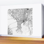 Tampa White Map Wall Mural Gallery Image 2