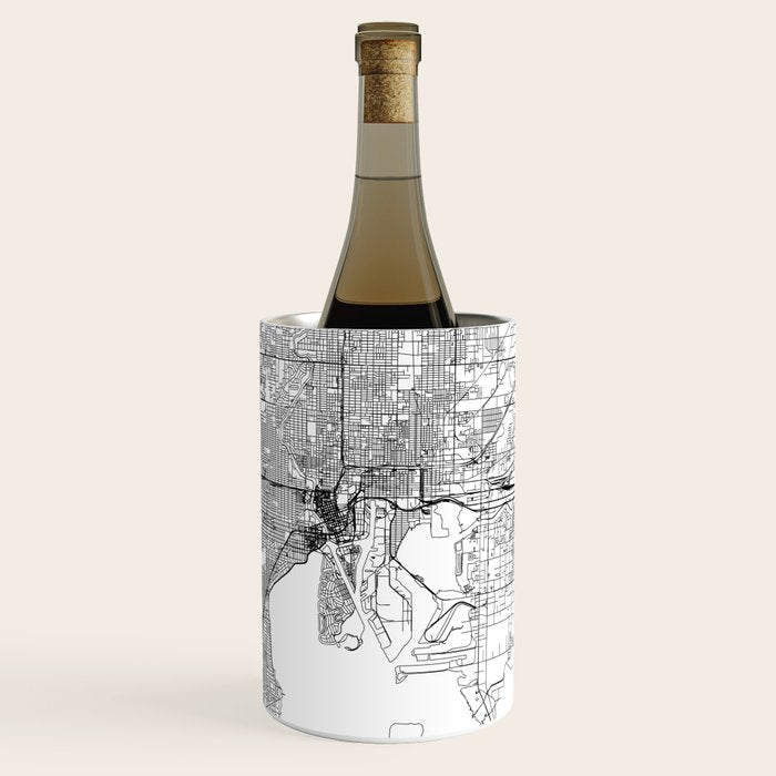 Tampa White Map Wine Chiller Gallery Image 3