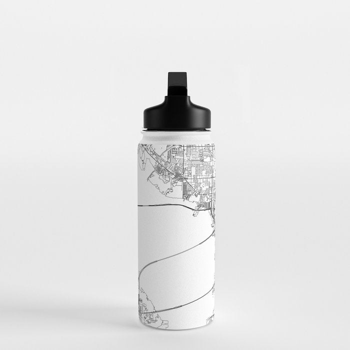 Tampa White Map Water Bottle Gallery Image 3