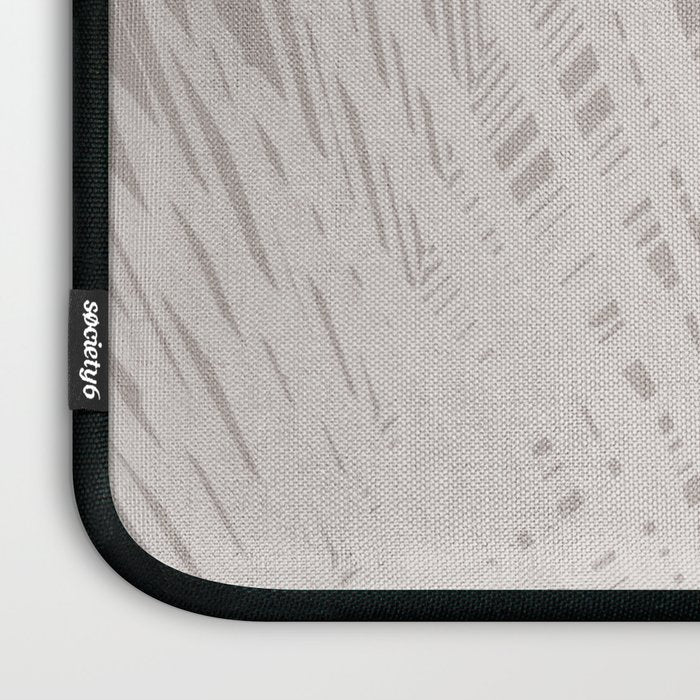 Minimalist palm leaf -neutral beige linen Laptop Sleeve Gallery Image 3