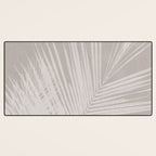 Minimalist palm leaf -neutral beige linen Desk Mat Gallery Image 3