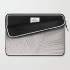 Minimalist palm leaf -neutral beige linen Laptop Sleeve Gallery Image 2