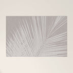 Minimalist palm leaf -neutral beige linen Welcome Mat Gallery Image 1