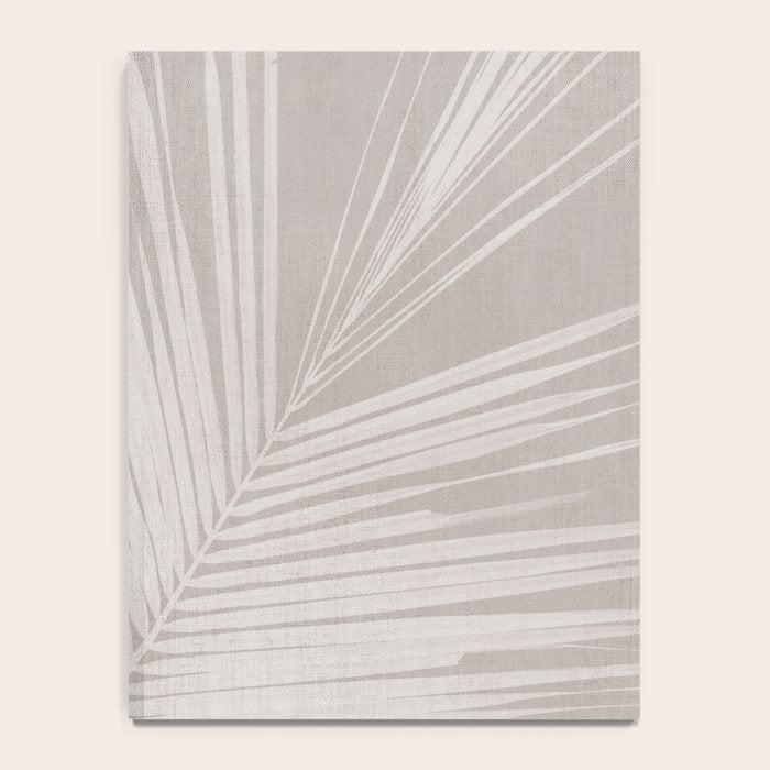 Minimalist palm leaf -neutral beige linen Notebook Gallery Image 4