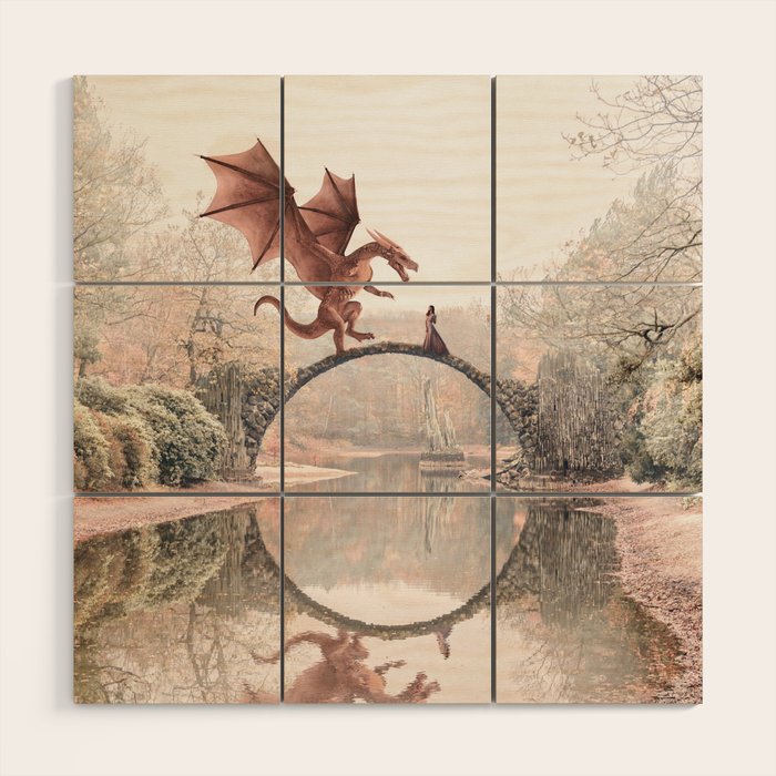 Dragon & Princess Wood Wall Art Gallery Image 1