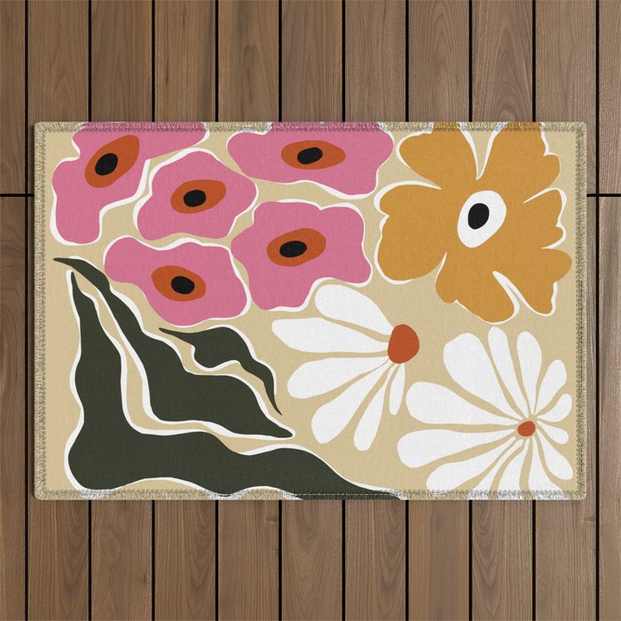 70's Retro garden   Outdoor Rug Gallery Image 1