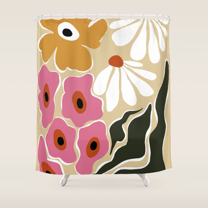 70's Retro garden   Shower Curtain Gallery Image 1