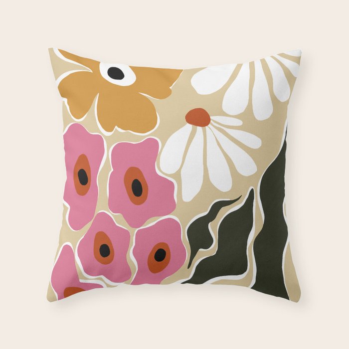 70's Retro garden   Throw Pillow Gallery Image 6