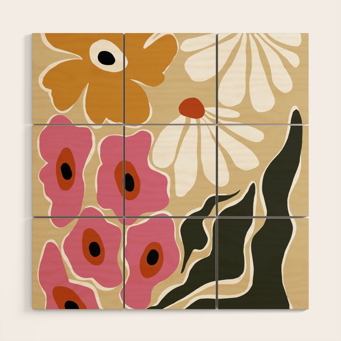 70's Retro garden   Wood Wall Art Gallery Image 1