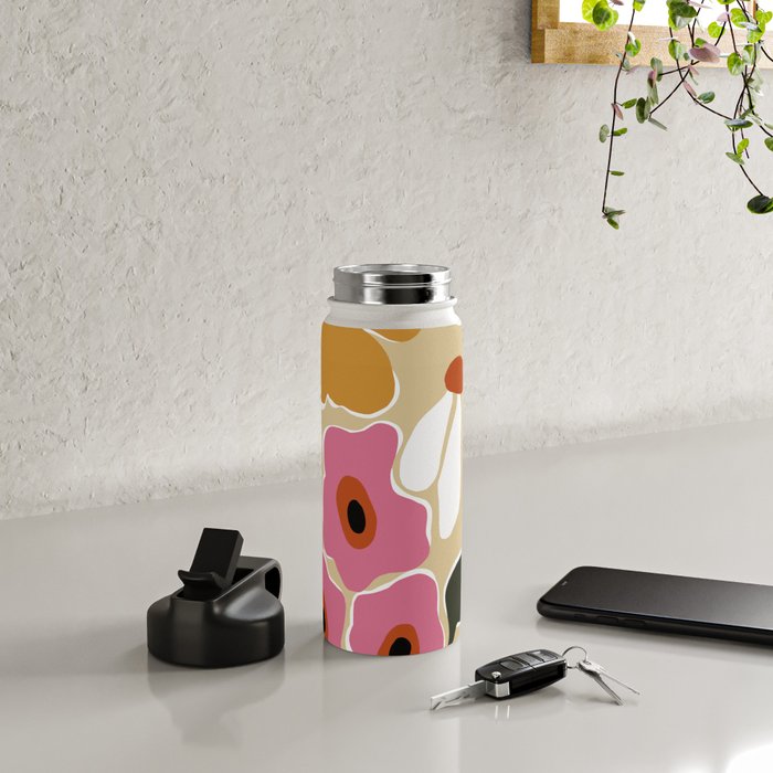 70's Retro garden   Water Bottle Gallery Image 4