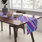 Knitted Textured Pattern Purple Table Runner Gallery Image 2