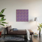 Knitted Textured Pattern Purple Wood Wall Art Gallery Image 2