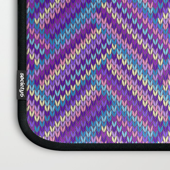 Knitted Textured Pattern Purple Laptop Sleeve Gallery Image 3