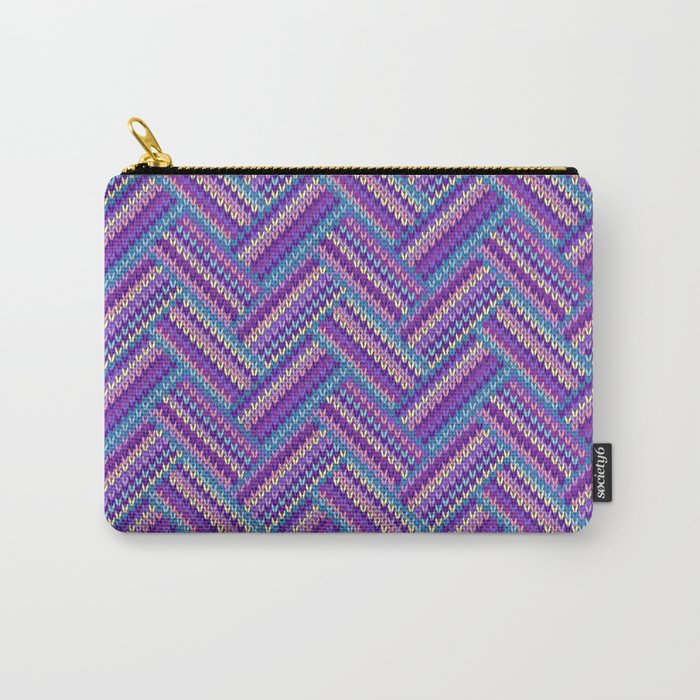 Knitted Textured Pattern Purple Carry All Pouch Gallery Image 1