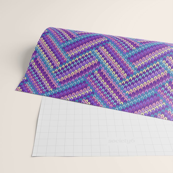 Knitted Textured Pattern Purple Wrapping Paper Gallery Image 2