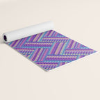 Knitted Textured Pattern Purple Yoga Mat Gallery Image 2