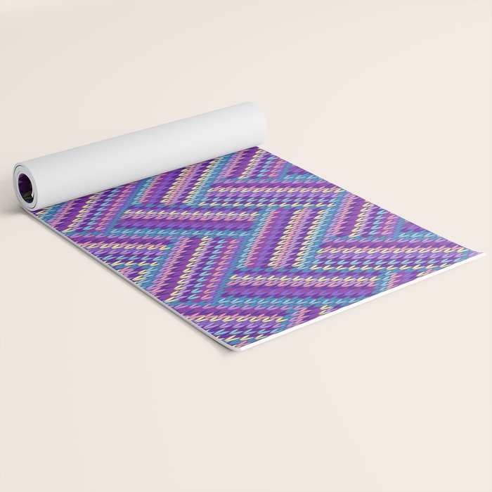 Knitted Textured Pattern Purple Yoga Mat Gallery Image 2