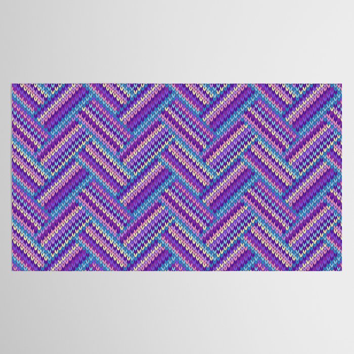 Knitted Textured Pattern Purple Tablecloth Gallery Image 2