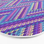 Knitted Textured Pattern Purple Bath Mat Gallery Image 3
