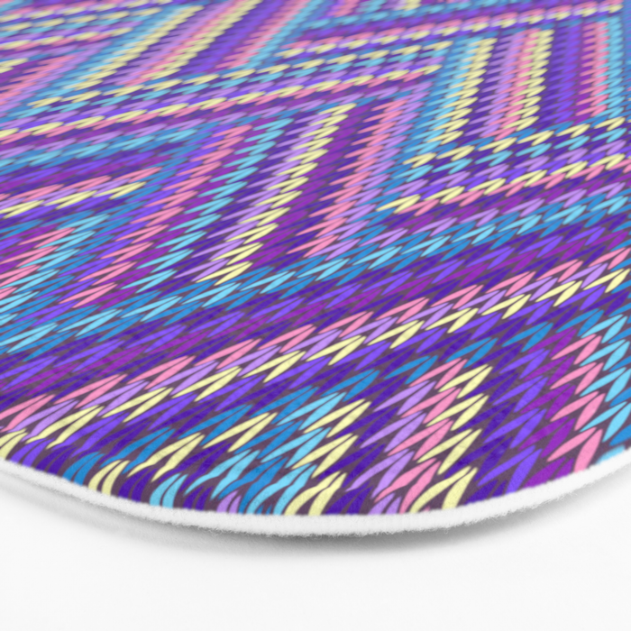 Knitted Textured Pattern Purple Bath Mat Gallery Image 3
