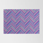 Knitted Textured Pattern Purple Rug Gallery Image 2