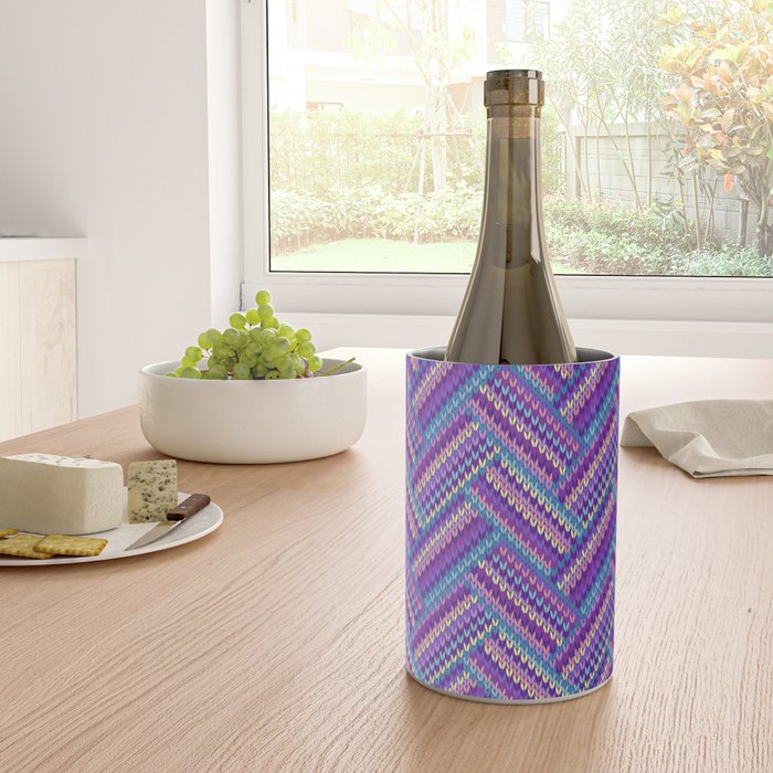 Knitted Textured Pattern Purple Wine Chiller Gallery Image 4