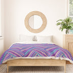 Knitted Textured Pattern Purple Duvet Cover Gallery Image 3
