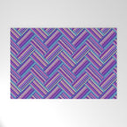 Knitted Textured Pattern Purple Welcome Mat Gallery Image 1