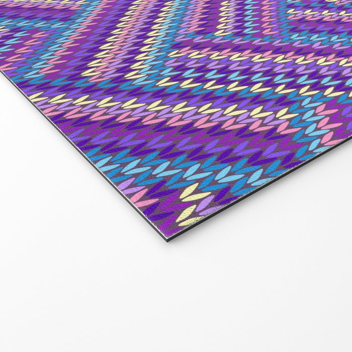 Knitted Textured Pattern Purple Welcome Mat Gallery Image 2