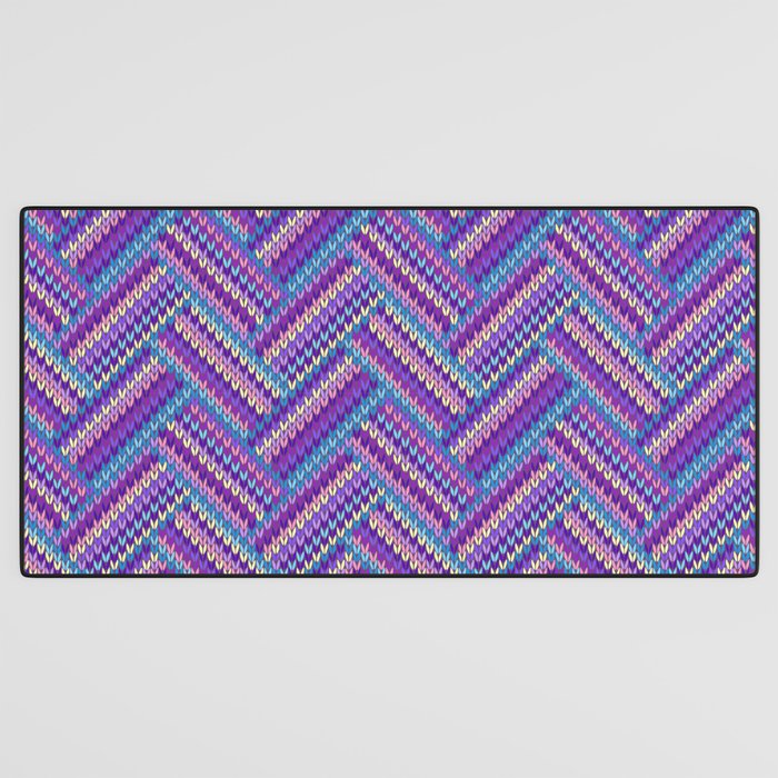 Knitted Textured Pattern Purple Desk Mat Gallery Image 3