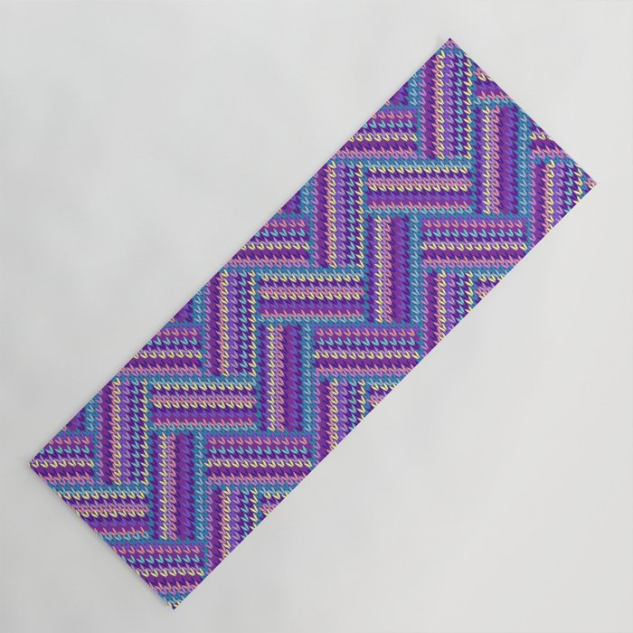 Knitted Textured Pattern Purple Yoga Mat Gallery Image 1