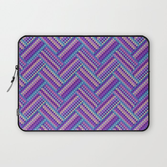 Knitted Textured Pattern Purple Laptop Sleeve Gallery Image 1