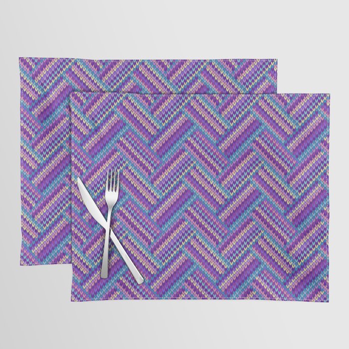 Knitted Textured Pattern Purple Placemat Gallery Image 1