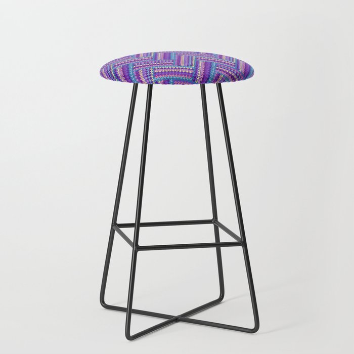 Knitted Textured Pattern Purple Stool Gallery Image 1