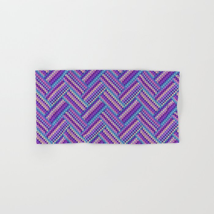 Knitted Textured Pattern Purple Bath Towel Gallery Image 1
