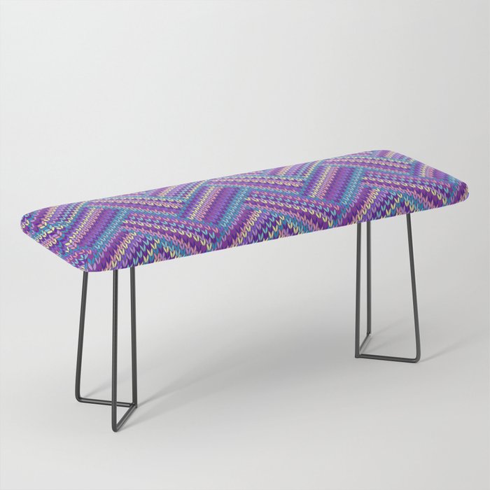Knitted Textured Pattern Purple Bench Gallery Image 1