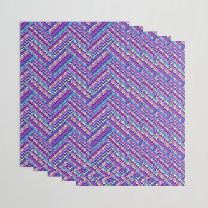 Knitted Textured Pattern Purple Wrapping Paper Gallery Image 3