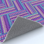 Knitted Textured Pattern Purple Rug Gallery Image 4
