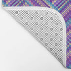 Knitted Textured Pattern Purple Bath Mat Gallery Image 2