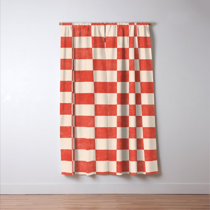 CHECKER - 001 - Cayenne Window Curtain Gallery Image 3