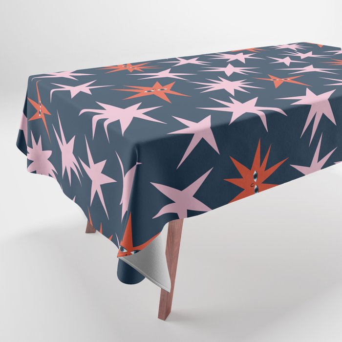 Pink Stars Pattern Tablecloth Gallery Image 1