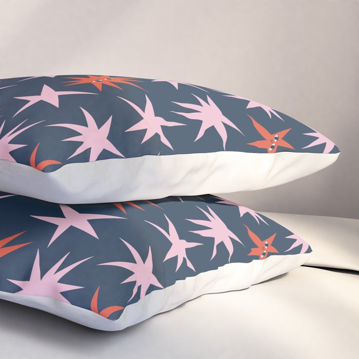 Pink Stars Pattern Pillow Sham Gallery Image 3