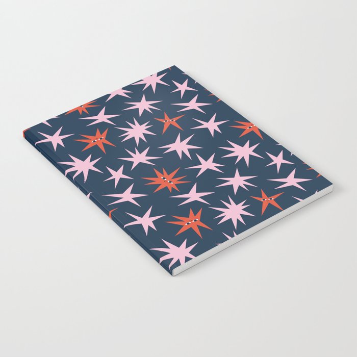 Pink Stars Pattern Notebook Gallery Image 1