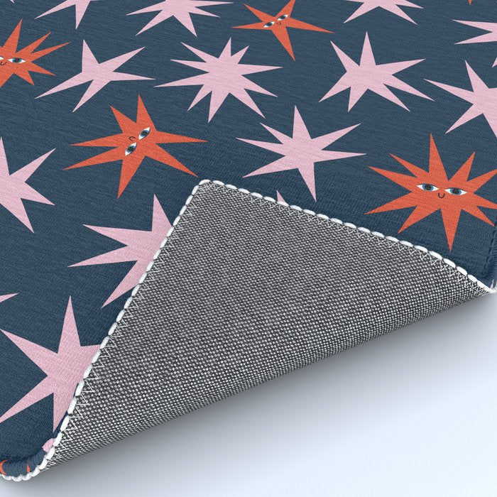Pink Stars Pattern Rug Gallery Image 4
