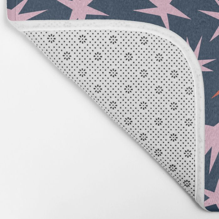 Pink Stars Pattern Bath Mat Gallery Image 2