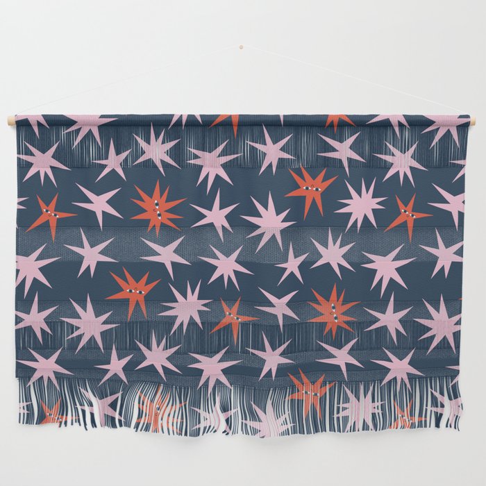 Pink Stars Pattern Wall Hanging Gallery Image 1