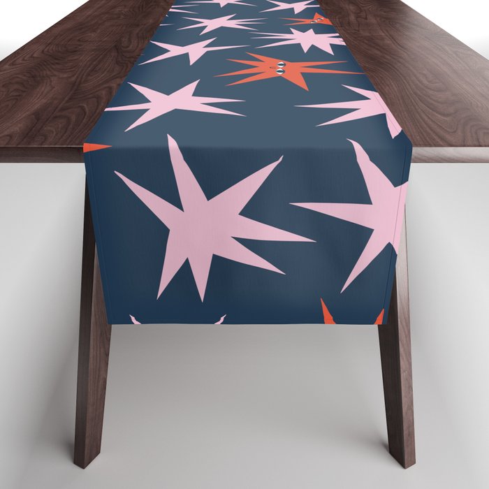 Pink Stars Pattern Table Runner Gallery Image 1