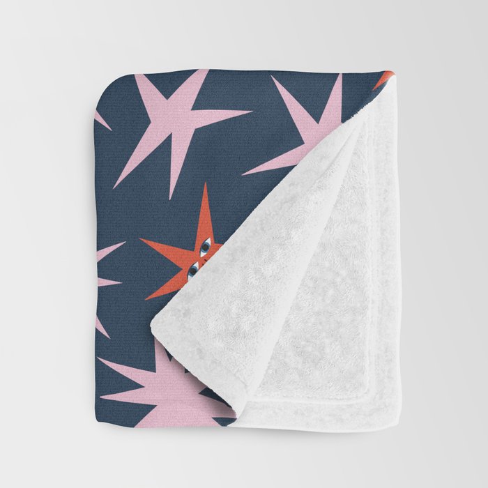 Pink Stars Pattern Throw Blanket Gallery Image 3