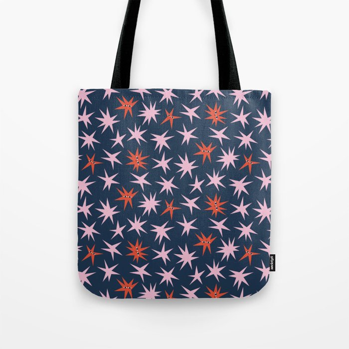 Pink Stars Pattern Tote Bag Gallery Image 1