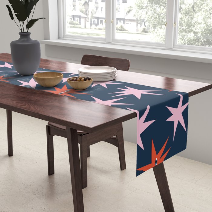 Pink Stars Pattern Table Runner Gallery Image 2